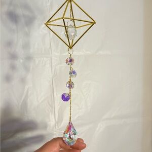 Hand Crafted Gold and Crystal Hanging Ornament